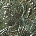 One of the Roman coins in the Seaton Down hoard of 22,000 coins found by Laurence Egerton